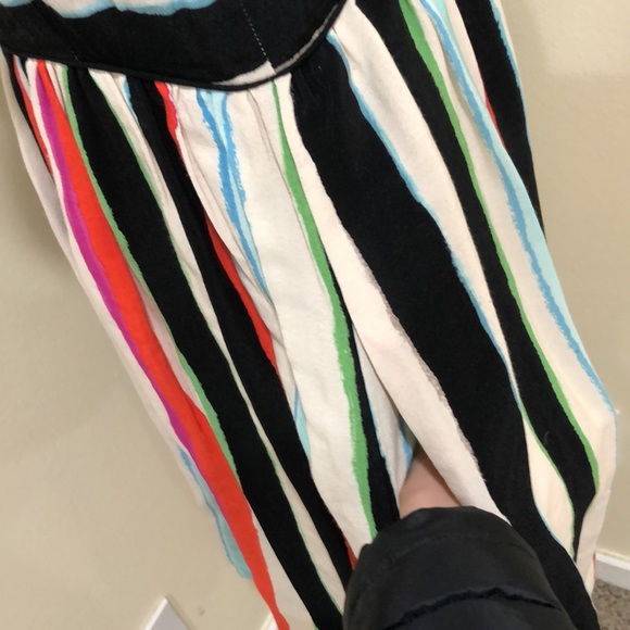 Anthropologie Maeve Peralta Dress Size 10 Cream Blue Colorful Striped - Picture 3 of 12